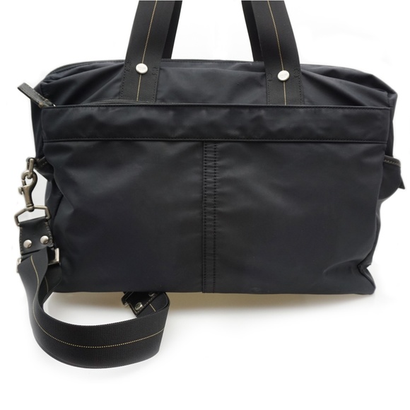 COACH LEATHERWARE CL Black Soft Nylon Duffle Bag M04 M-6464 - Picture 3 of 13